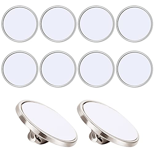Hicarer 10 Pieces Sublimation Blank Pins Button Pin Badge DIY Button Badge Sublimation Silver Blank Base Pins for DIY Craft Making School Supplies