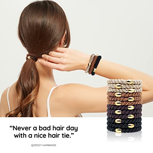 Qooocy Hair Tie Bracelets, Hair Ties For Women Girl, Ponytail Holders For Thick Hair, Superior Strong Stretchy Braided Hair Ties, No Slip Damage Crease Hair Bands-12Pcs, Classic #TOP2