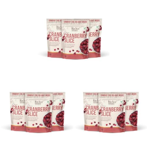 Image of KitchenSmith Cranberry Slice - Pack of 9 (250gm Each) | USA Origin Sliced Cranberries, Rich In Calcium, Healthy Snack For Kids & Adults Also Boost Immunity
