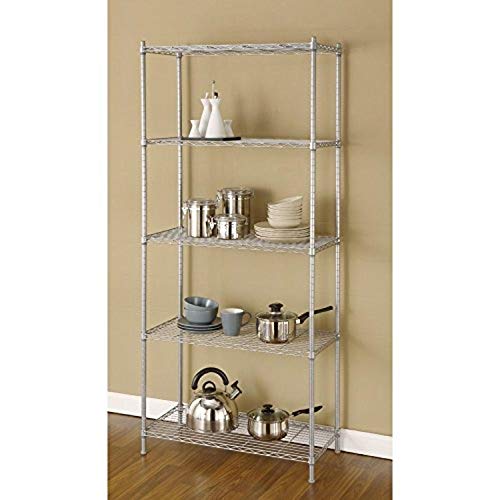 Artiva USA 9907P 5 Shelf Wire Shelving Rack, 68, Silver/Gray