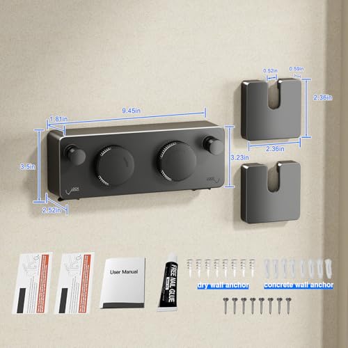 Image of MUSTORN Retractable Twin Clothesline Indoor, Non-Sagging Outdoor Clothes Line Retracting Heavy Duty Clothes Drying Laundry Line Wall Mounted Stainless Steel Line-13.8Feets(Double Line-Black)