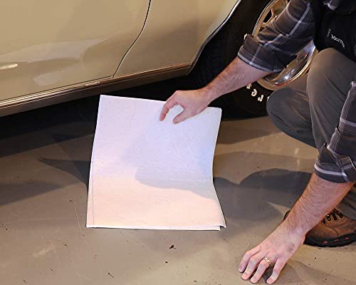 Image of PIG Garage Oil Mat - 1 Roll - 15 inch x 50' Lightweight Mat Roll - Absorbs 3.5 gallons per Roll - PM50436