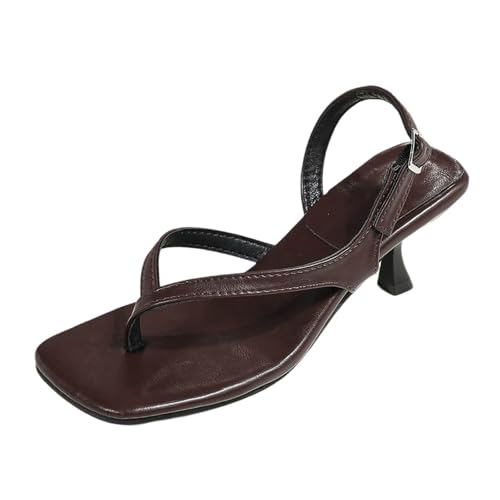 Women's Sandals Casual Wear Comfortable Thong Buckle Sandals With 6cm Heel Height Perfect Summer Outfits Beaded Heels