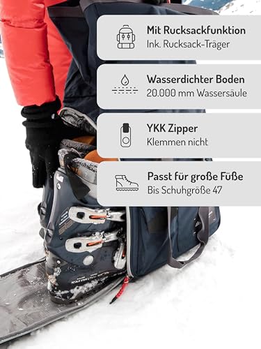 Skischuhtasche mit Helmfach und Rucksackfunktion von Nordkamm