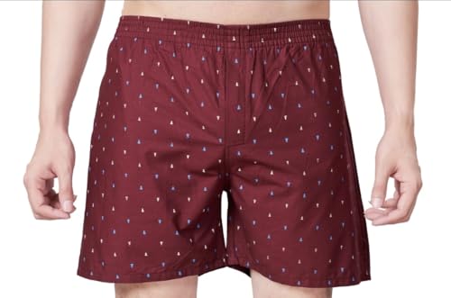 Image of Men's Cotton Printed Regular Fit Boxer Shorts | Soft & Breathable Innerwear | Comfortable Boxers | Lightweight & Stylish Nightwear