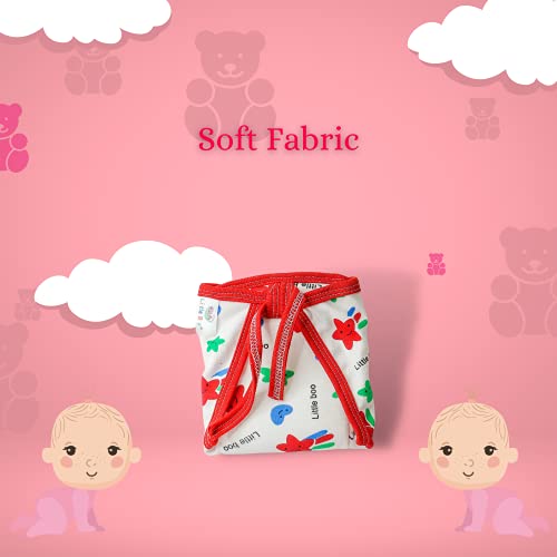 Image of LITTLE BOO Baby Cotton Cloth Nappies for Newborn,Reusable /Washable Diapers,Langot /U Shaped Double Layer Padded Extra Soft Nappy for Boy and Girl Unisex Babies (Pack of 5),(0-6 Months),Multicolor
