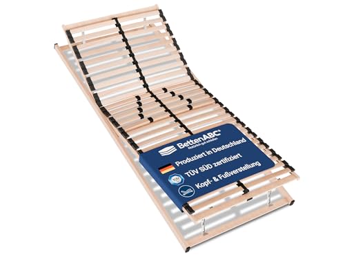 Betten-ABC Max1 Lattenrost - 100x200cm - individuelle Kopf- & Fußteilverstellung sowie Härtegradverstellung - Lieferung per Spedition - hergestellt aus Schicht- & Buchenholz in Deutschland