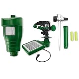 GARDIGO® Wasserstrahl Tiervertreiber Solar I Solarbetriebene Vogelabwehr I Reiherschreck und Katzenschreck für Garten | PIR-Bewegungsmelder I Reichweite bis zu 10 m I Vogelschreck Katzenabwehr