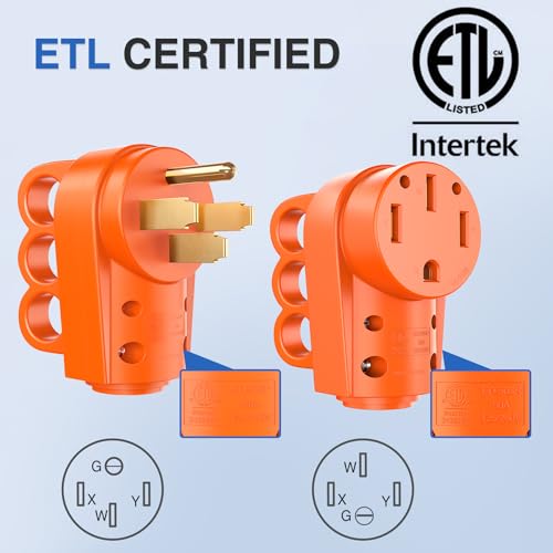 Image of Nilight 50 Amp RV Male and Female Plug Set ETL Listed