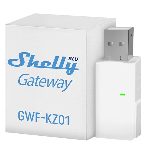 Shelly BLU Gateway | Bluetooth-WLAN-Gateway in einem USB-A-Dongle | Hausautomation | Kompatibel mit Alexa & Google Home | iOS Android App | Kabellos