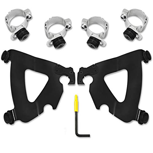 Memphis Shades Trigger-Lock Mounting Kit (Black/Road Warrior Fairing) for 95-05 Harley FXD