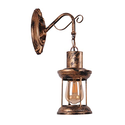 AIRTWESD Applique Industrielle Vintage Métal Couvercle en Interieur Appliques Murales Ancienne Rustique Rétro Chevet Lampe (No Bulb)