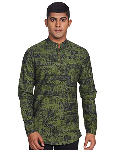 Image of Ethnix by Raymond Men's Cotton Regular Tunic Shirt