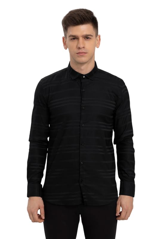 Image of SNITCH Trio Self Stripe Shirt for Men