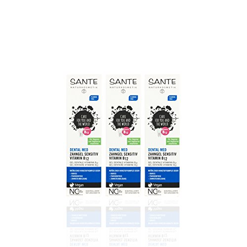 SANTE Zahngel Vitamin B12 (3 x 75 ml) minzig-süßlicher Geschmack, Bio Zahnpasta, Vegan, Fluoridfrei, Naturkosmetik – Bild 3
