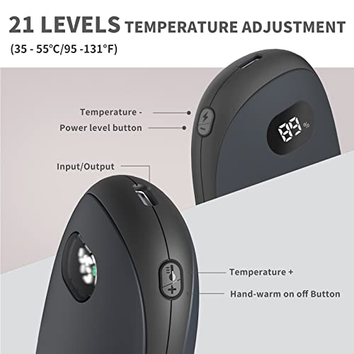 Unigear Hand Warmers Rechargeable, Reusable Portable Electric Hand Warmer 5200Mah Usb Power Bank With Multi Heating Level From 95-131℉ And Digital Screen, Great For Raynauds, Outdoor, Camping, Hiking #TOP1