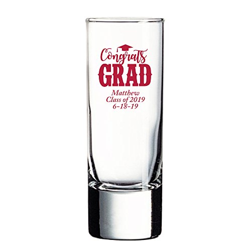 Vaso de shot alto personalizado color rojo 12 pack