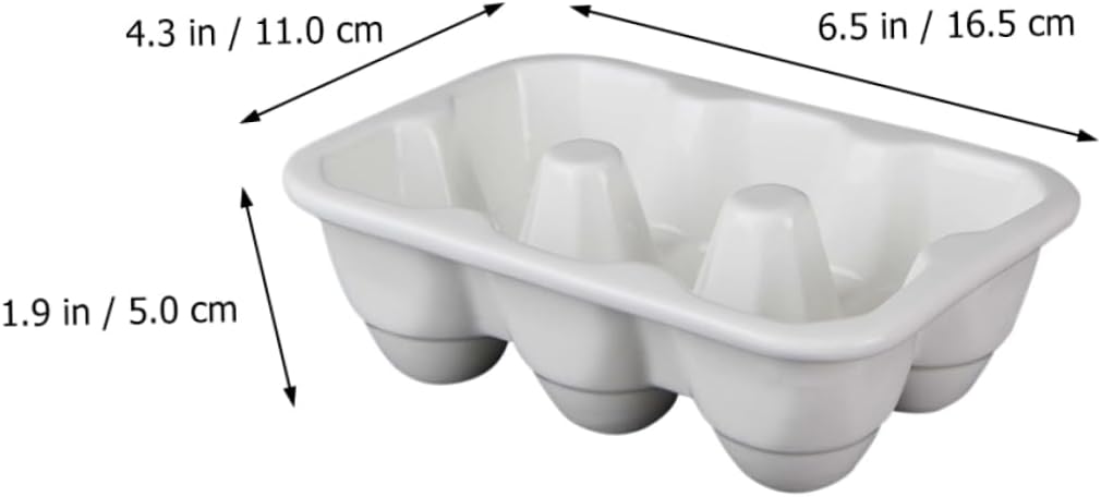 6grids Ceramic Egg Holder with Compact Porcelain Egg Storage Container Easy to Clean and Organize