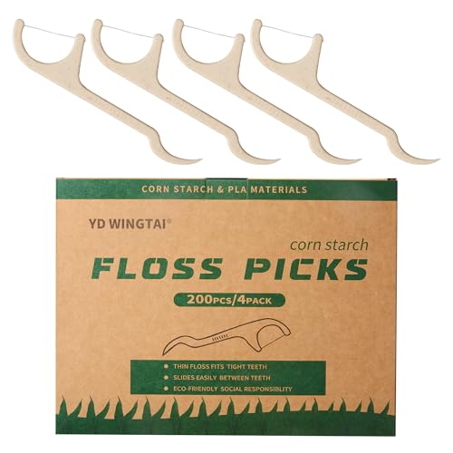 YD WINGTAI Floss Picks Tooth Picks Sticks Dental Flossers Biodegradable Wooden Grin Glide Tools for Adults Teeth Cleaning
