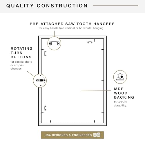 MCS Studio Gallery 20x27 Poster Frame Gray Woodgrain, Vertical & Horizontal Wall Hanging Large Picture Frame for Photos, Posters & Art Prints (1-Pack)