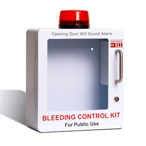 Image of Bleeding Control Kit Emergency Wall Mount Cabinet | Fits Most Standard Bleeding Kits Including Stop the Bleed | Bleeding Kit not Included (White)