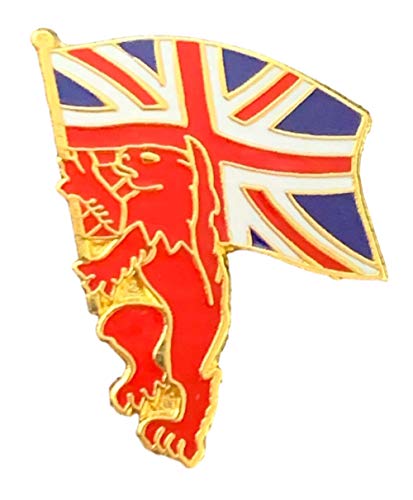 Preisvergleich Produktbild Anstecknadel mit britischem Löwenträger, Union Jack, hochwertig, Emaille, T739