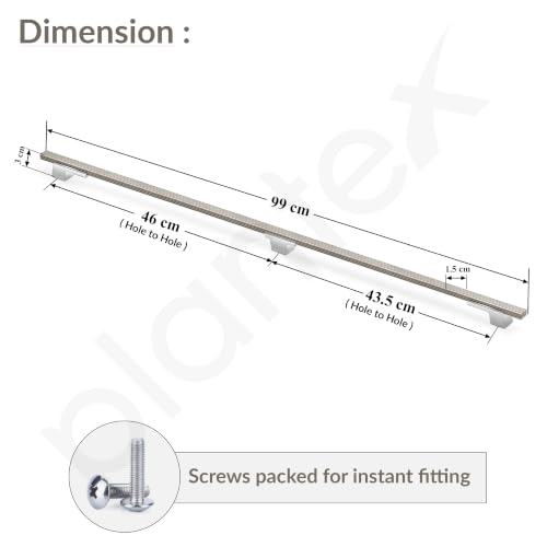 Image of Plantex Aluminium Cabinet Handle /900mm Wardrobe Handle for Home /Cupboard Door Pull-Push Handles for Office - Pack of 1 (DTC-5580, Satin White & Chrome)