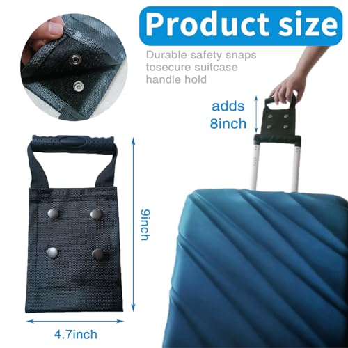 1Pcs Universal Luggage Handle Extender Durable Extension for Suitcase and Carry - On Comfortable Grip Design to Improve Travel Comfort Luggage Strong On Extender Carry-on Bag Add Extender(Black)2