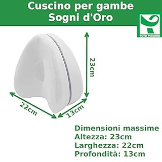 Totò Piccinni CUSCINO PER GINOCCHIA e GAMBE x dormire Ortopedico in Memory Foam SOGNI D'ORO