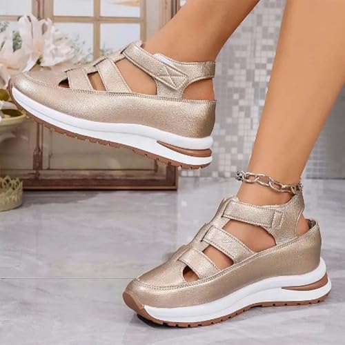 2025 New Orthopedic Sandals for Women, Closed Toe Platform Sandals Height-Boosting Thick Sole Breathable Comfortable4