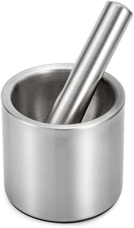 Pestle and Mortar Stainless Steel Mortar Pestle Pot Garlic Spice Grinder Pharmacy Herbs Bowl