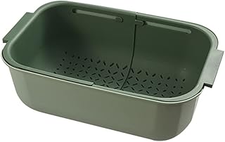 Bandeja de drenaje de doble capa con asa para frutas, verduras, té, limpieza y ordenado, accesorios de baño