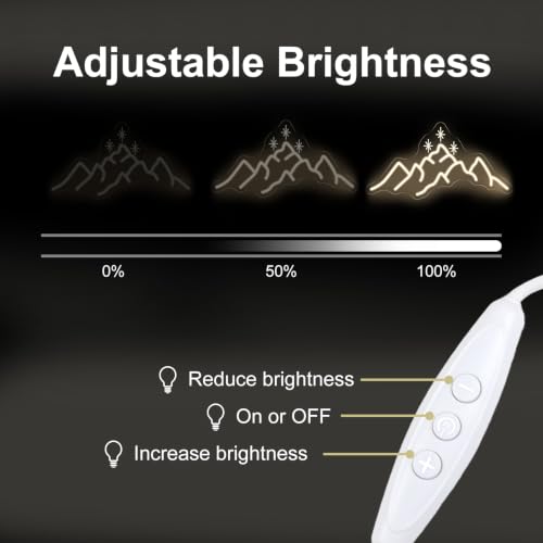 Image of ACOTAR Neon Sign Mountain With Star LED Light Book Lover Gift | Starry Mountain Reading Nook Decoration USB Powered Dimmable Bookish Home Wall Room Deocr Warm White 17.7 inchx9.3 inch
