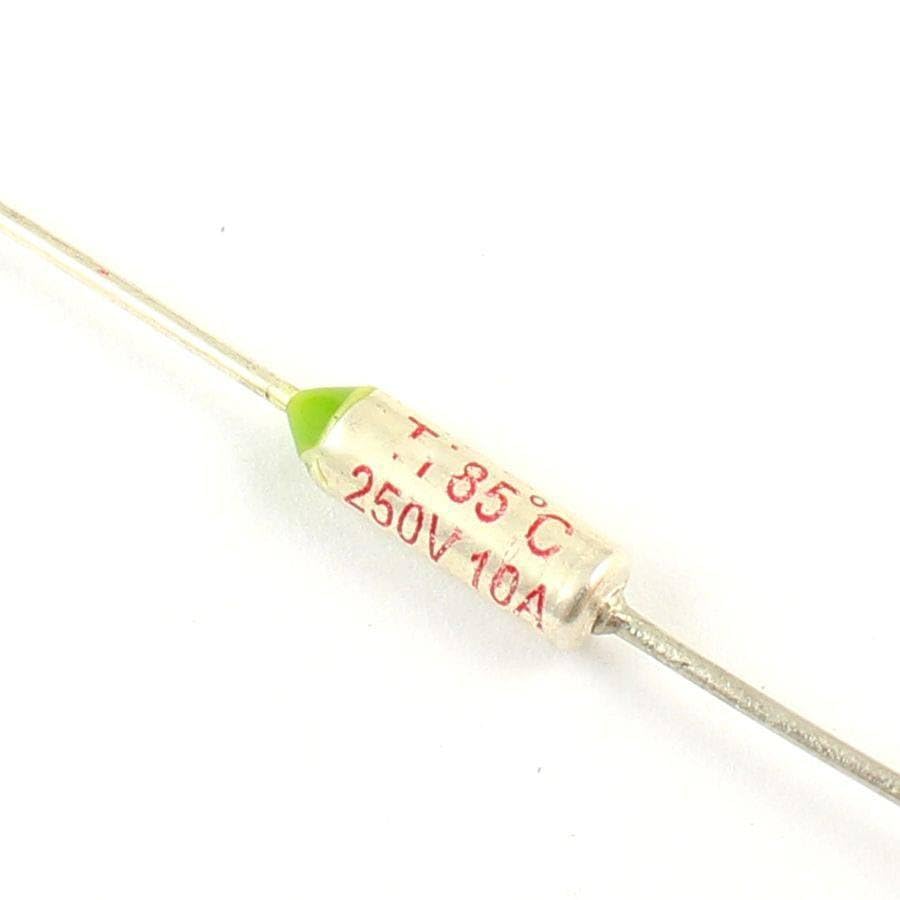 10 Pcs RY Axial Thermal Fuse TF Cutoff 85 Degree 10A 250V
