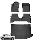 Wayhigh-All Weather Floor Mats and Cargo Mat Set Fit for 2013-2019 Ford Escape & Ford C-Max 2013-2018 Custom Fit TPE Heavy Duty Car Mats Rubber Floor Liners Accessories
