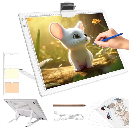 Tablette lumineuse A3 peinture diamant boîte rechargeable avec support