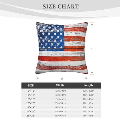 Rustic Grunge Barn Wood American Flag Throw Pillow Cushion Cover Decorative Square Accent Pillow Case