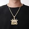 Kawailay Krone King Halskette King Zeichen Anhänger Kette Rock Punk Hip Hop Goldkette Rapper Biker Cooles Halskette für Männer Frauen - Gold Stil 1 #4