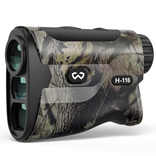 Image of WOSPORTS Hunting Rangefinder, Range Finder for Hunter with Bow Hunting Mode /Distance /Angle /Speed /Scan Multi Functional, 6X Magnification, 1200-Yard