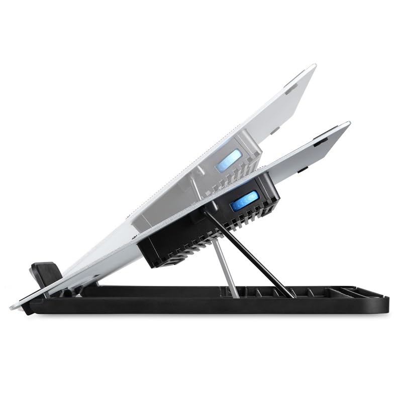 Base para laptop con disipador y ventilador ajustable miniatura 2
