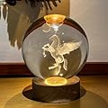 Orekih Crystal Ball, Night Stand Lamp, Unicorn Night Light, Side Table Lamps for Bedroom, Crystal Ball Lamp, Night Lamps, 3D Crystal Ball Unicorn Figurines with Light Base, for Home Decor Presents