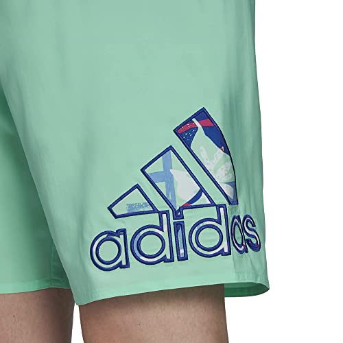 adidas Seasonal Floral Classics Logo 19" Swim Shorts Pulse Mint/Semi Lucid Blue XL4