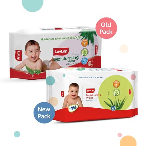 Image of LuvLap Baby Wipes 72+8 - Pack of 6