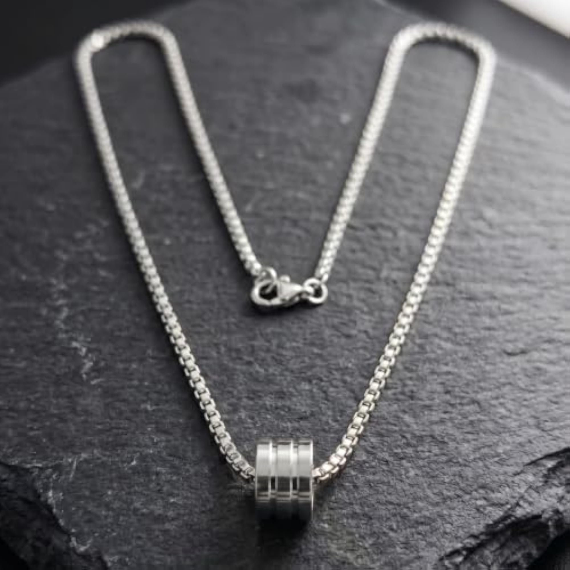 Men's Triple Barrel Titanium Steel Pendant Necklace