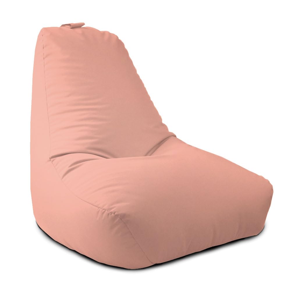 rucomfy Beanbags Large Indoor/Outdoor Adult Bean Bag Chair, Home & Garden Recliner Seat, Durable & Water Resistant 97 x 82 x 80cm (Dusky Pink, Beanbag Only)