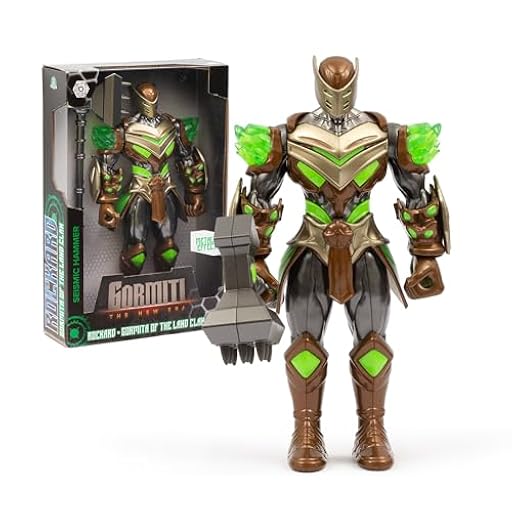 Gormiti - Figura de 27 cm de Rockard con su Arma Martillo Sísmico, Gormiti de la Nueva Era, Armadura de Quitar y Poner, Brillantes con Acabados Metálicos, 9 Puntos de Articulación, Famosa (GRV06100) | Ya disponible en tu tienda friki favorita! En mundofriki.es!