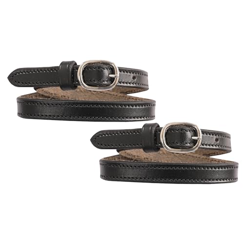 Exion English Spur Straps for Horse Riding – Genuine Leather Pair for Men & Women | Durable Adjustable Classic Look Straps for Boots & Spurs – Black, Havana, Oak Brown