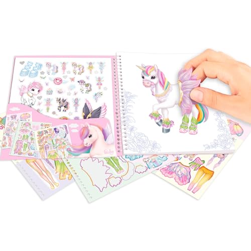 Depesche 13215 Ylvi Dress Me Up Sticker Book with 24 Pages Pre-Printed Unicorn Motifs to Design Yourself Includes 11 Sticker Sheets
