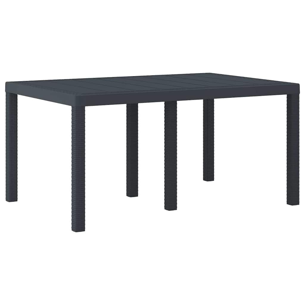vidaXL Table de Jardin résistante aux intempéries Anthracite polyrotin