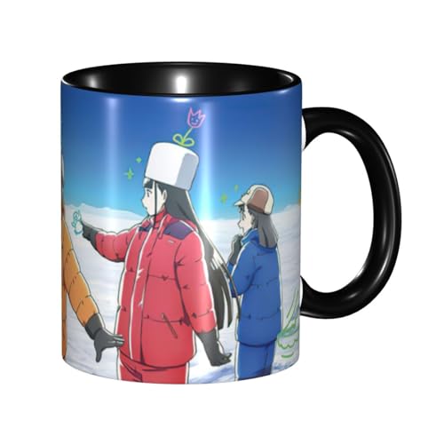 宇宙よりも遠い場所 セラミックマグカップ 食器 大容量コーヒーカップ 330ml 耐熱 おしゃれなマグカップ オフィスホーム用 プレゼントに最適 再利用可能 ギフト 男女兼用 Black
